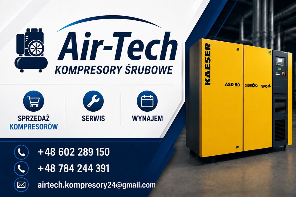 Kompresor śrubowy Atlas Copco GA45 VSD FF 45KW 8.58m/3min falownik