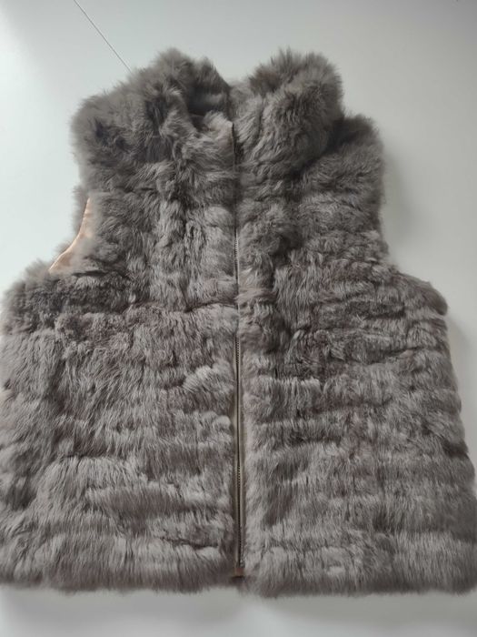 Kamizelka futerkowa naturalne z królika M/L