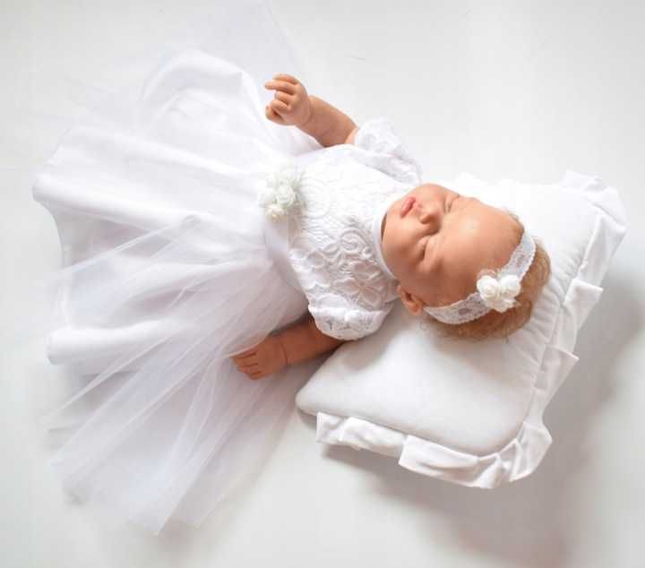 KOMPLET ubranko Chrzest Piękny KORONKOWY 56,62,68,74,80,86