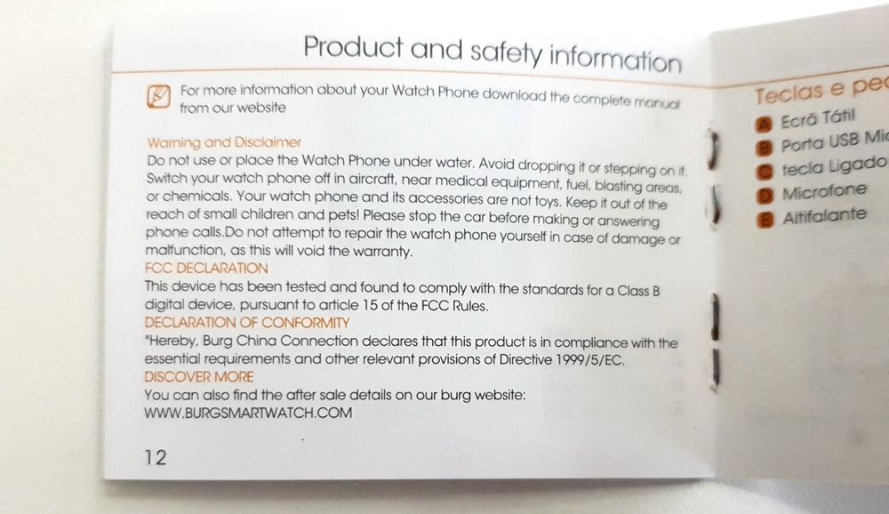 Smartwatch BURG nova na caixa original