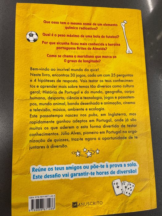 Livro Quiz para miúdos e graúdos