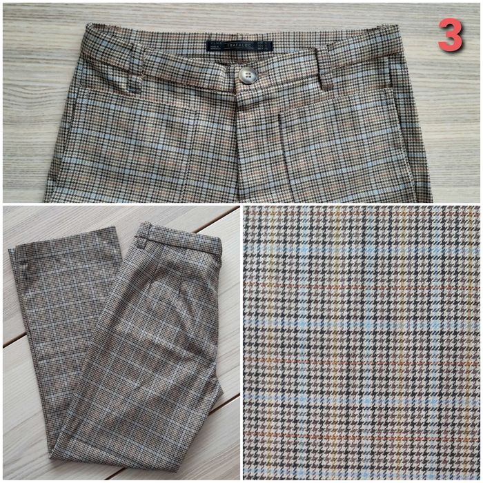 3 calças Zara (étnica / paisley / xadrez)