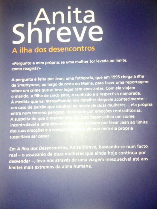 'A Ilha dos Desencontros', 'Casamento em Dezembro' Anita Shreve. NOVOS