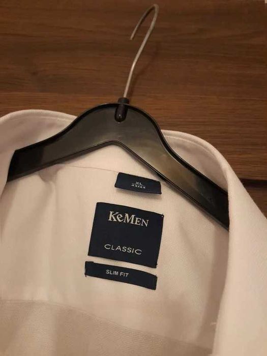 Biała męska koszula Kemen rozm XL Slim Fit