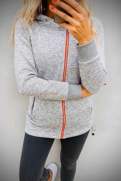 Bluza szara z kapturem roz.XS/S