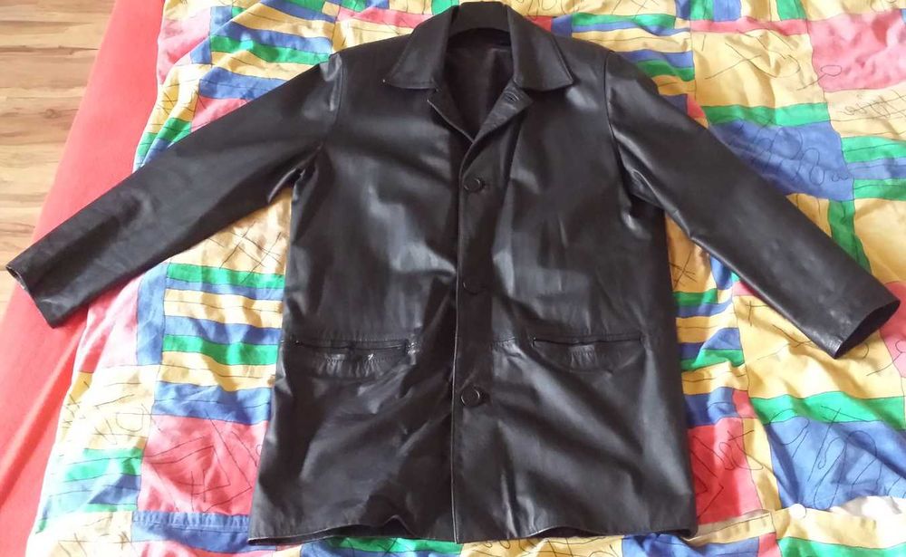 Kurtka skórzana długa STAN BDB Chełmek