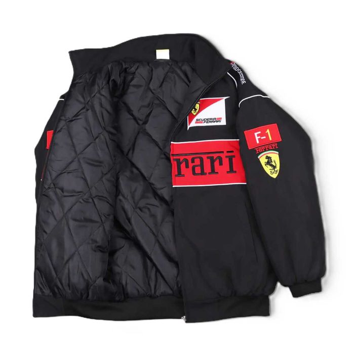 Kurtka Ferrari Vintage F1 Wyścigowa Bomberka Czarna M