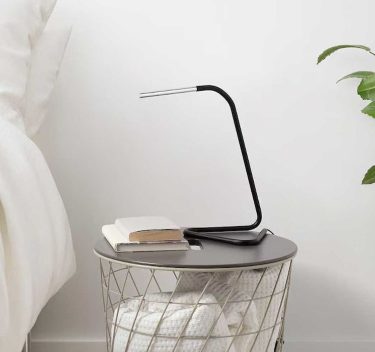 Candeeiro de secretária LED, preto/prateado