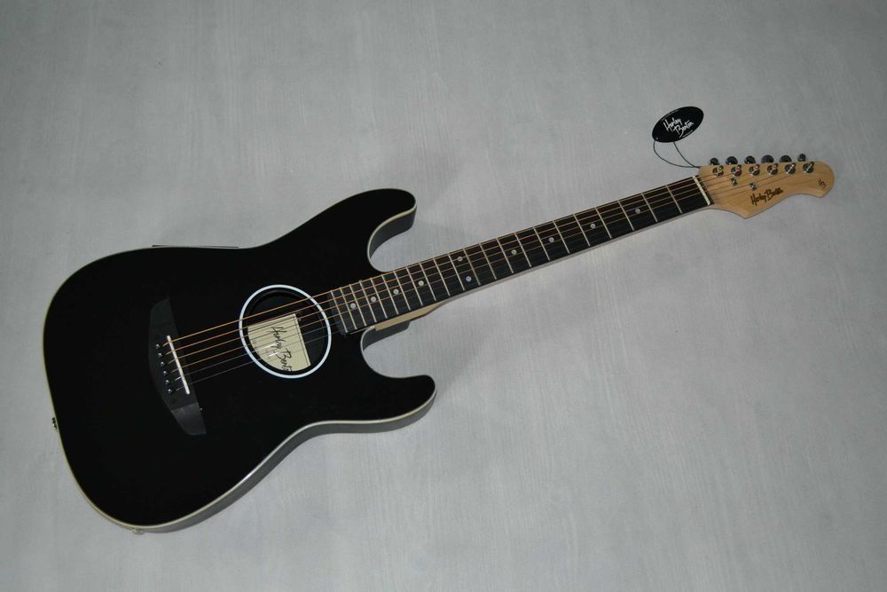 Harley Benton ST-ACOUSTIC BK gitara elektroakustyczna stratocaster - ustawiona!