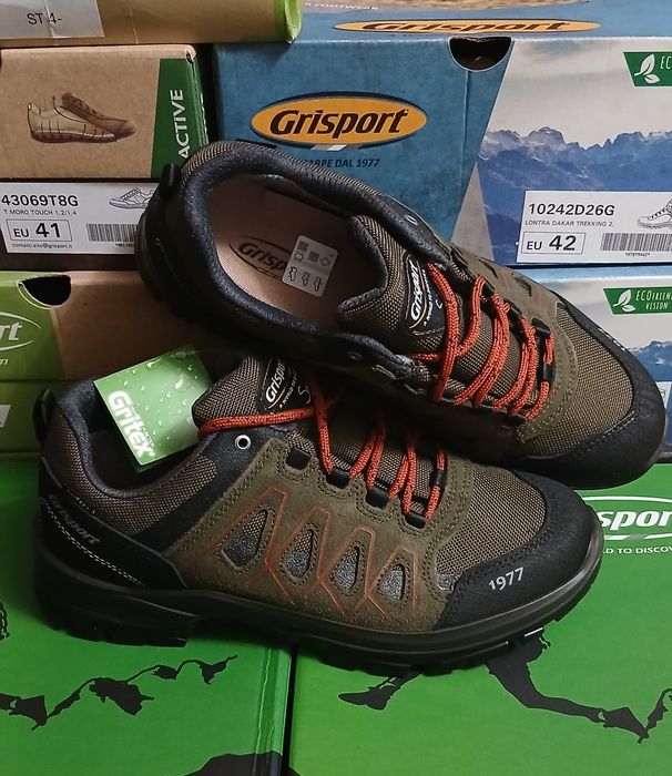 Трекінгові кросівки напівчеревики Grisport Green Black 14505S3G хакі