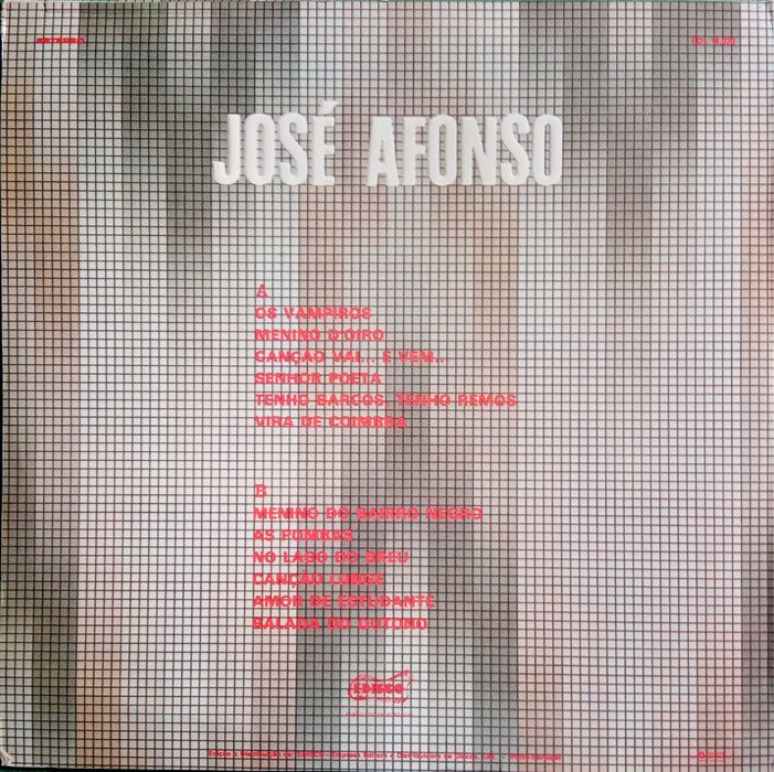 José Afonso	- - - - -		Baladas e Fados de Coimbra	- - - - -	LP