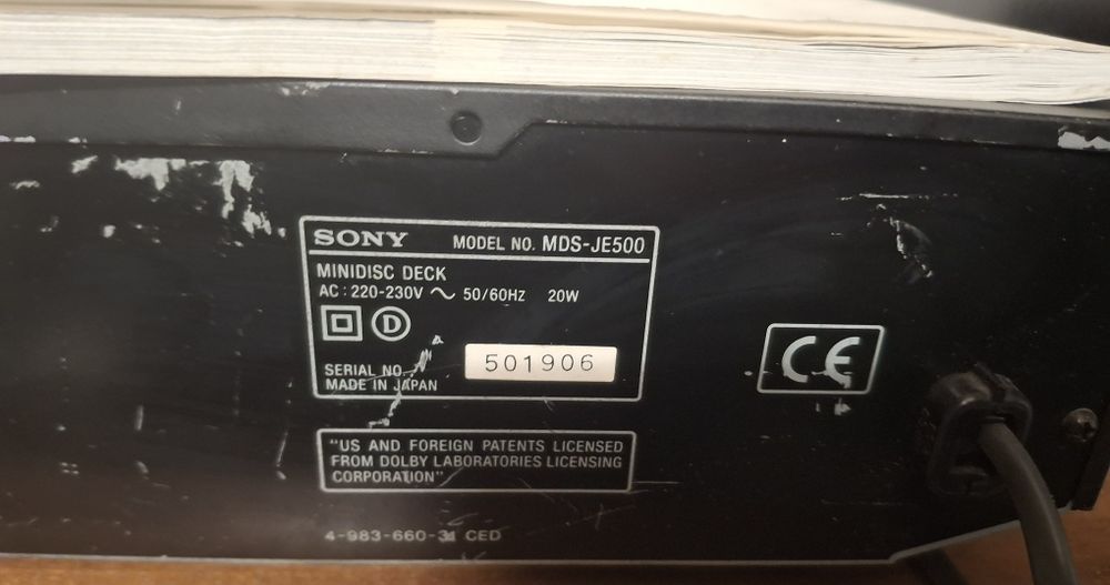 Sony MDS-JE500 minidisc deck