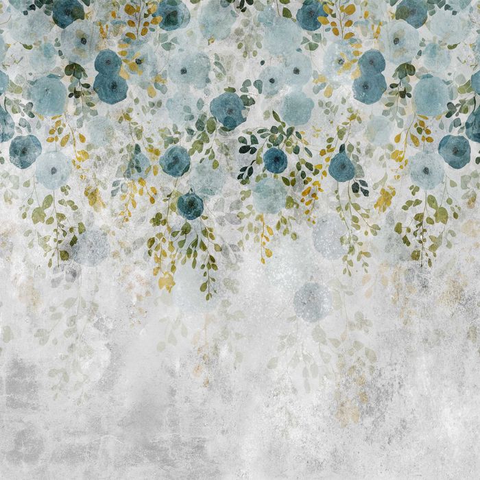 Fototapeta Kwiaty Szarości Niebieski Błękit 3D Twój Rozmiar + KLEJ