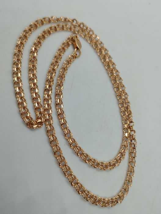 Золотая дутая цепочка 50 см 3.97 грамма