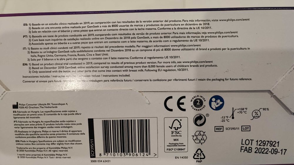 Bomba Tira-Leite Elétrica Philips Avent