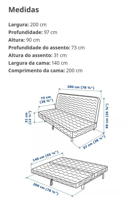 Sofá-Cama Cinza Como Novo