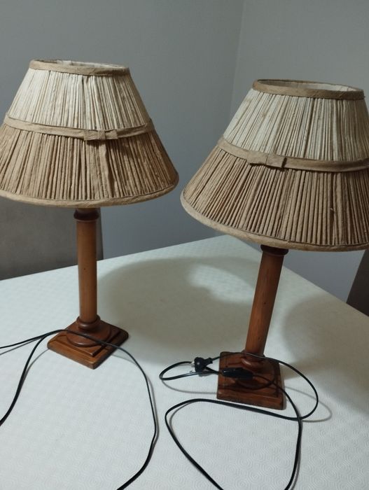 Candeeiros com abajur em tecido