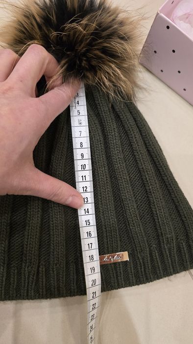 Czapka z kaszmirem i wełną La vitta khaki