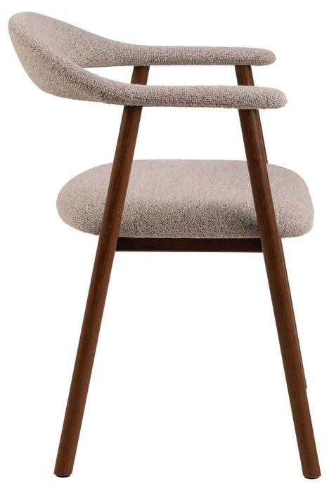 ADELE Beż stelaż orzech KRZESŁO DREWNIANE BOUCLÉ do salonu kuchni