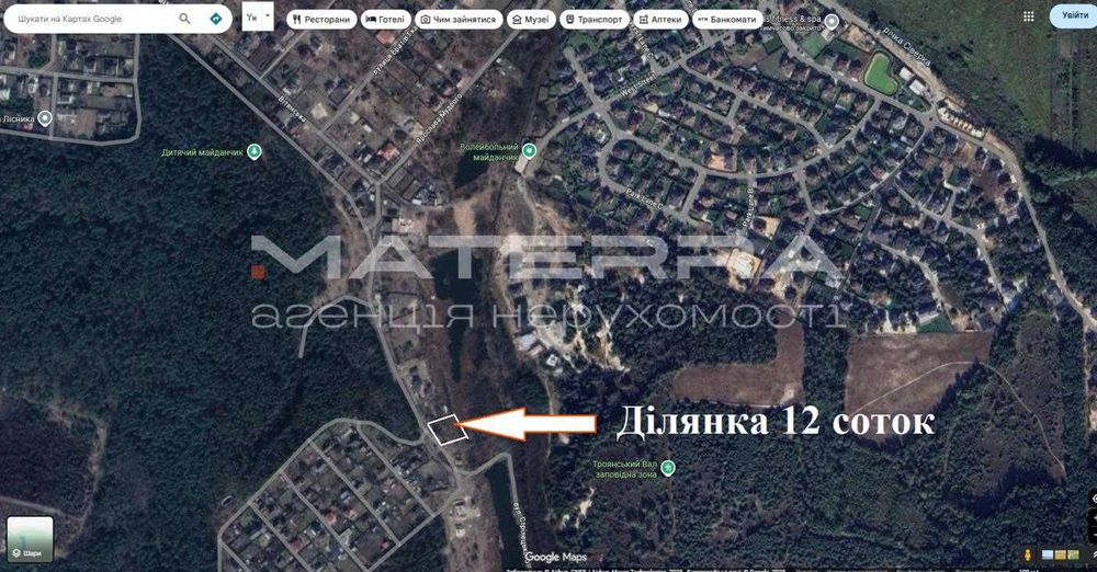 Тарасівка 12 соток Продаж ділянки в оточенні  та лісу та озера