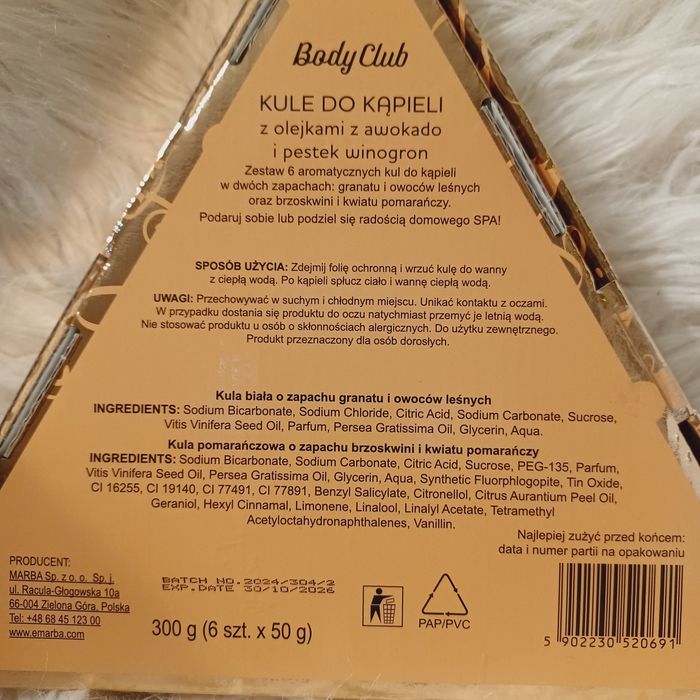 Nowe kule do kąpieli 6 sztuk Body Club