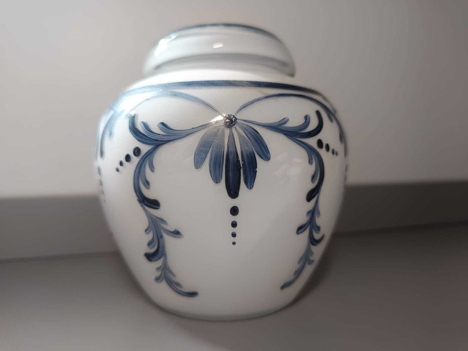 Jarra Decorativa em Vidro Pintado à Mão – Estilo Clássico Europeu