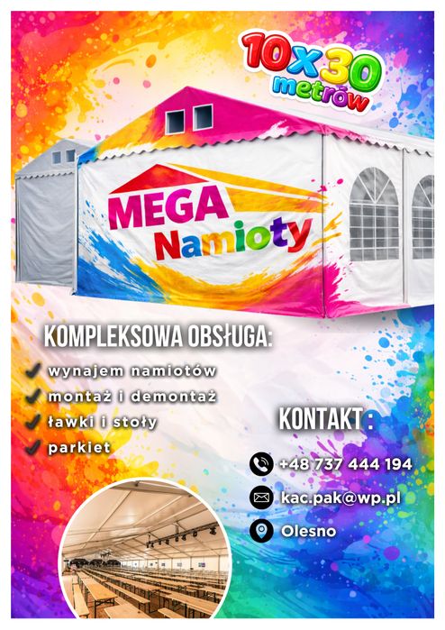 Namiot eventowy festynowy-Wynajem plener!