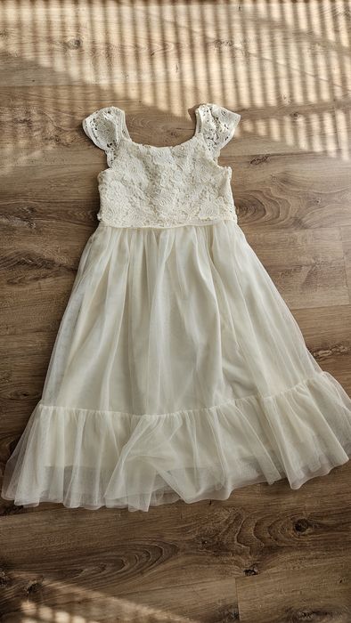Sukienka koronka + tiul roz.134 H&M