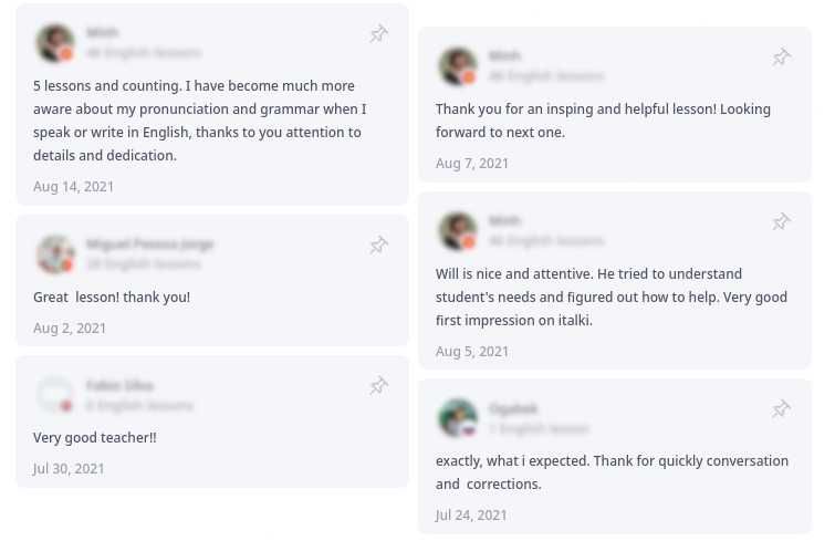 Aulas particulares de inglês, para adultos.