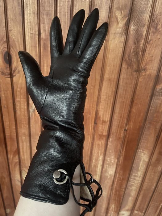 Перчатки удлиненные кожа