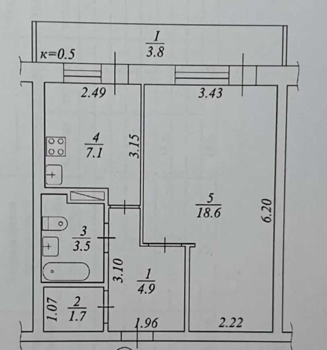 1 кім 40 м2 район ЛІВОБЕРЕЖНИЙ (716236)