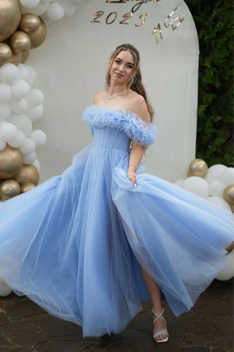 Випускна/вечірня сукня, корсетна, ніжно блакитного кольору