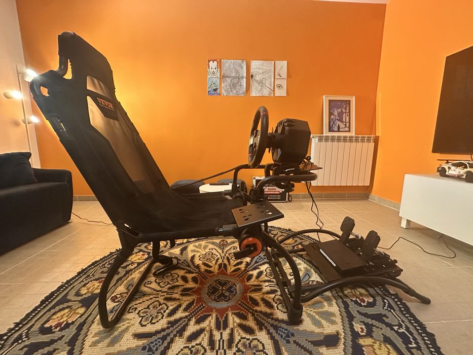 Cockpit VEVOR para Sim Racing com Banco – Suporte para Volante, Caixa de Velocidades e Pedais