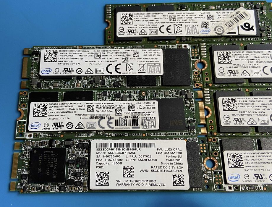 SSD M.2 Intel 180GB SATA III (540s / Pro 5400s) — Оригінал США Гарантія ФОП