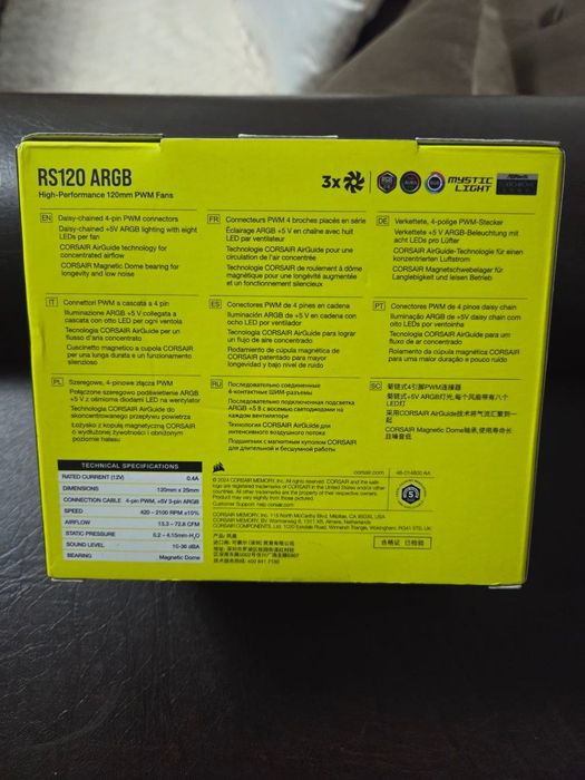 Corsair RS120 ARGB Black (3× вентилятори)