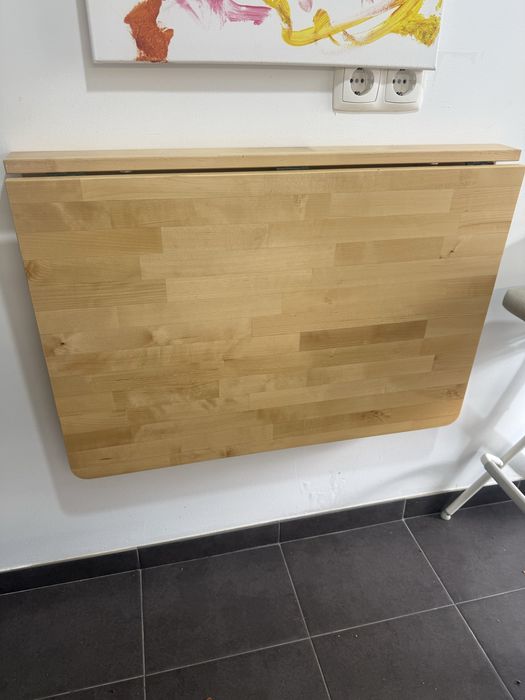 Mesa dobravel parede ikea madeira