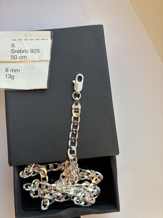 Łańcuszek Srebrny Diamentowany Pancerka dł. 50 cm, szer. 6 mm