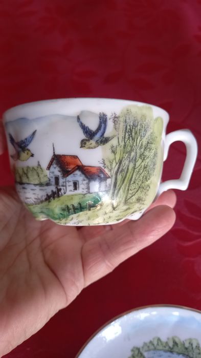 Chávenas vista alegre cegonha antigas porcelana Vista Alegre (descida de preço)