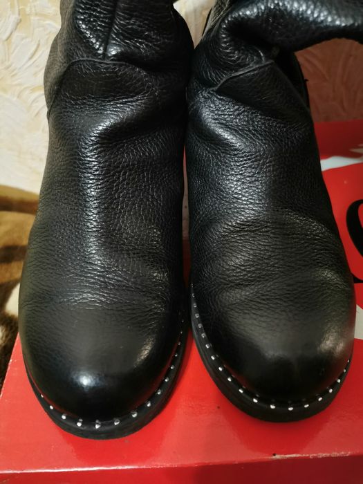 Сапоги высокие сапожки жокейские военные Трубы Натуральная кожа ILONA