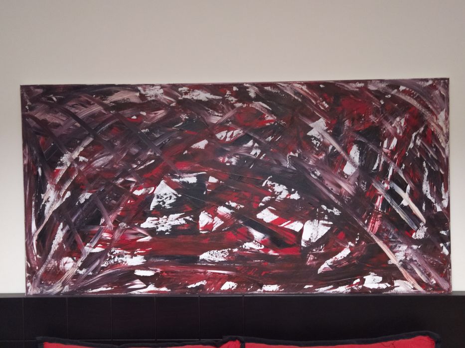 Tela pintada á mão com tintas de acrílico