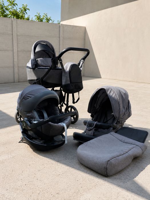 Коляска Donatan 3в1 + автолюлька Cybex Cloud Q Plus + база Isofix + адаптери | Повний комплект