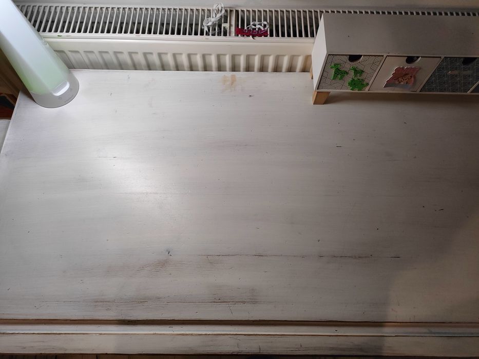 Biurko drewniane bielone regulowana wysokość 110x60