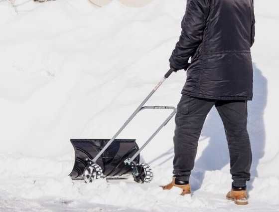 Качественный ковш металл скрепер лопата снегоочистит 60см колеса