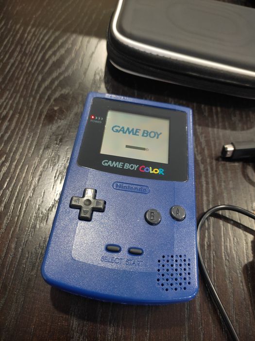 Conjunto Gameboy Color Roxa com cabo link carregador USB e bolsa de proteção