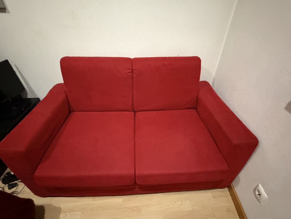 Sofá de 2 lugares Vermelho