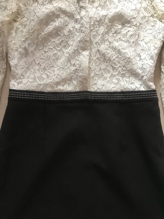 Vestido Morgan com renda branca