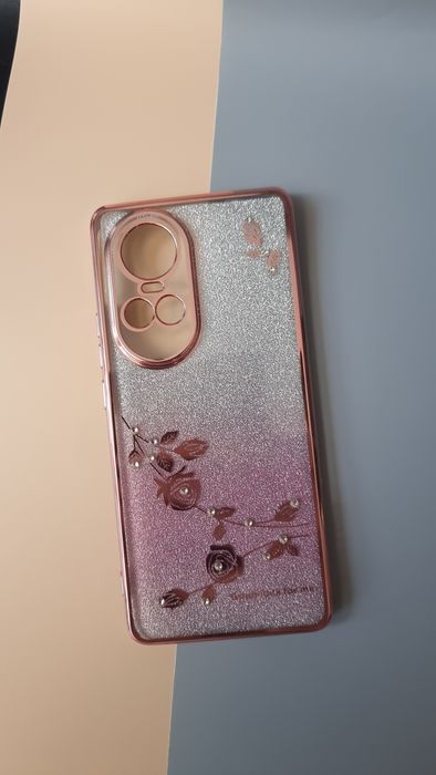 Etui Błyszczące do OPPO Reno 10 / 10 Pro 5G Plecki z Kwiatami case 2w1