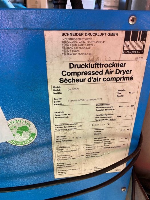 Kompresor Schneider z osuszaczem typ 590- 70 ST, 10 bar