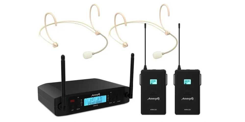 Audibax AWM 203 – Sistema de Microfone Profissional Sem Fios Duplo UHF
