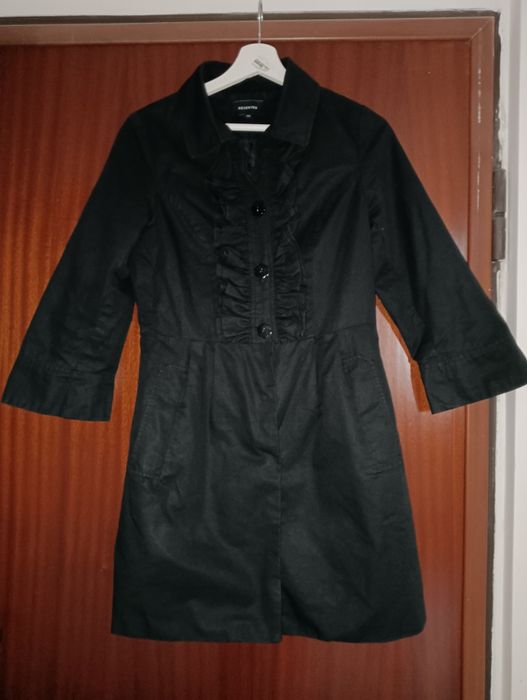 Płaszcz czarny damski cienki Reserved rozmiar XS